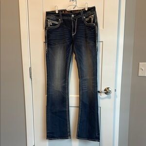 Like New! Rock Revival Stephanie  Bootcut Jeans with Contrast Stitching